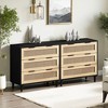 3-Drawers Rattan Storage Cabinet Rattan Drawer, CENGHU Nightstand, Coffee Bar Cabinet, for Bedroom, Living Room, Dining Room, Hallways - 2 of 4
