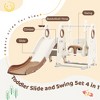 4-in-1 Kids Slide with Swing, Kids Playground Climber Slide Playset with Basketball Hoop Playground Slide for Toddler Playset - 3 of 4
