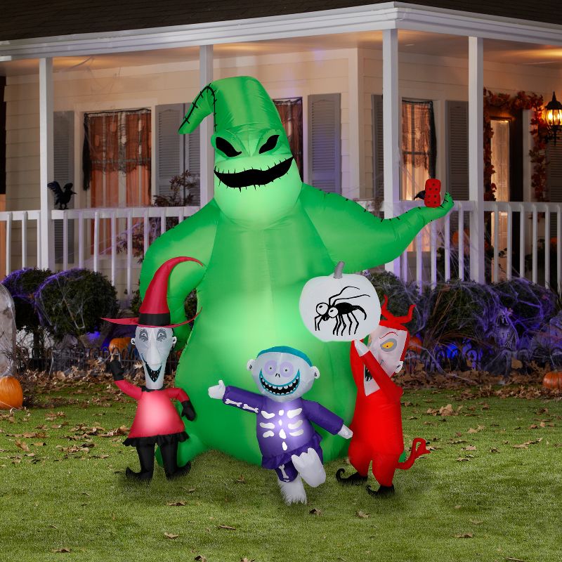 Gemmy Airblown Inflatable Oogie w/Creatures Scene Disney, 7 ft Tall, Green, 2 of 5