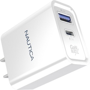 Nautica CH111 Galaxy S25 S24 Charger - 20W PD USB-C / USB-A QC3.0 Dual Port Wall Charger for Samsung Galaxy S23/S22/S21/Z Fold 4/5/Note20/iPhone 16/15 - 1 of 4
