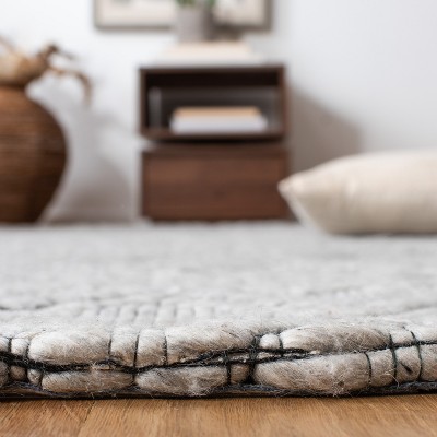 Hand Woven Flat Weave Elegant Gray Wool Area Rug - 5' x 8'