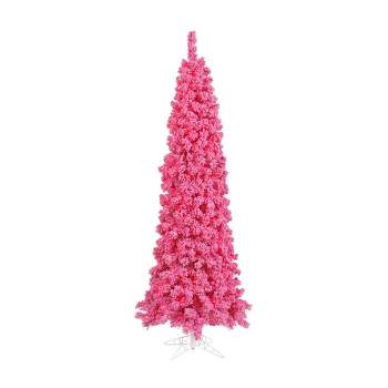 Vickerman Flocked Pink Fir Artificial Christmas Tree