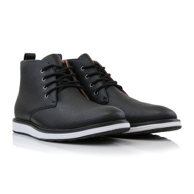 Polar Fox Mens Hugo MPX806081 Mid-Top Casual Chukka Sneaker Boots, in Grained Black, Size 10 — фото 6