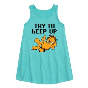 - Garfield - Try To Keep Up Graphic Sleeveless Aline Dress - 1 of 3