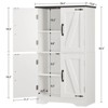 USIKEY Farmhouse Storage Cabinet with 2 Adjustable Shelves, Bathroom Cabinet with 4 Doors, Kitchen Cabinets, Cupboard for Kitchen, Living Room - 3 of 4