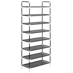 vidaXL Shoe Rack Black Metal Standard Shoe Rack Rectangular - 1 of 4