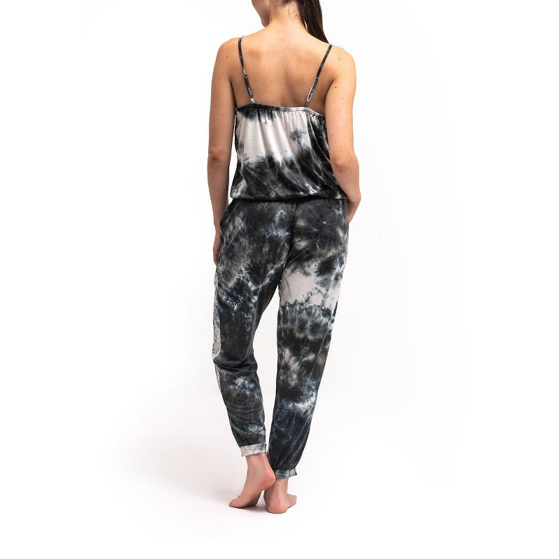 Hello Mello Womens Dyes The Limit Tie Dye Lounge Jumpsuit, 3 of 6
