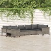 vidaXL Patio Furniture Set Outdoor Armchair with Cushions Gray Poly Rattan - 2 of 4