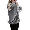 Women's Solid Hooded Long - Sleeve Pullover Fleece Top - 3 of 4