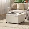 HOMCOM Fabric Tufted Storage Ottoman with Flip Top Seat Lid, Metal Hinge and Stable Eucalyptus Wood Frame for Living Room, Entryway, or Bedroom - 3 of 4