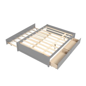GDFStudio Gill Solid Wood Full Size Platform Bed with Twin Size Trundle and 2 Drawers - 1 of 4
