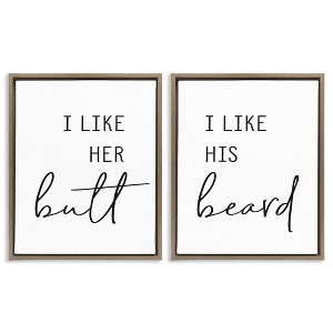 Stupell Industries Her Butt His Beard Funny Romantic, 17" x 21" - 1 of 4