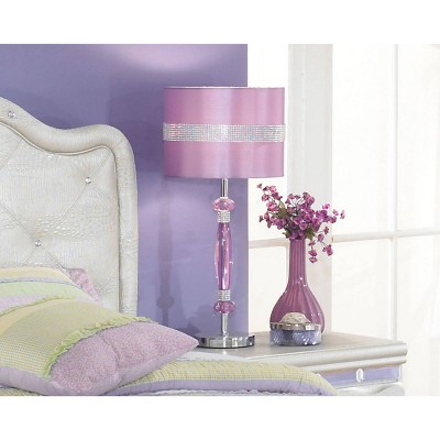 Nyssa 24" Purple and Silver Table Lamp with Rhinestone Accents