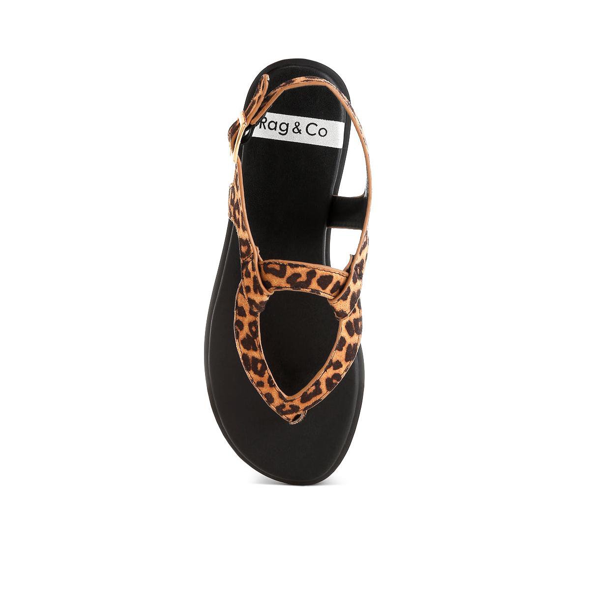 Обувь Rag & Co Womens Venusa Leopard Print Buckled Flats 8 — фото 4