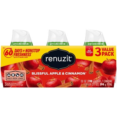 Renuzit Gel Air Freshener - Blissful Apple and Cinnamon - 7oz/3ct