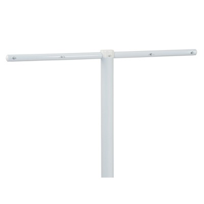 White Powder-Coated Steel T-Post Clothesline Pole with Plastic End Caps