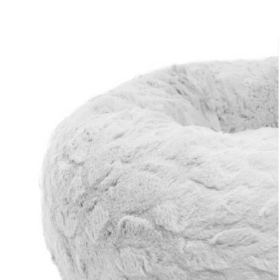 Small Gray Faux Fur Orthopedic Elevated Pet Bed
