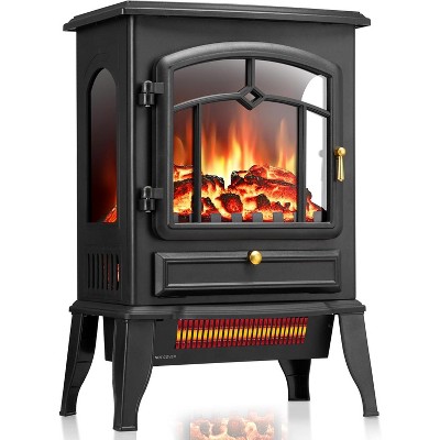 ZAFRO Electric Fireplace Stove Heater,5100 BTU,Adjustable Flame & 1000W/1500W Thermostat,for Indoor Living Room, Bedroom