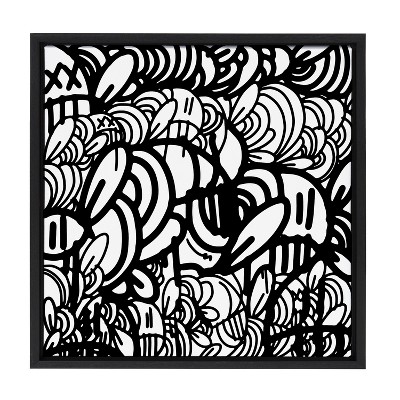 Black and White Abstract Motivational Canvas Print, 22x22