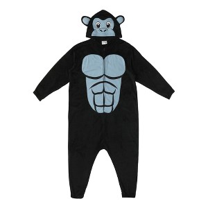 Kigurumi Gorilla Adult Cosplay Union Suit With Cuffs And Hood-Medium - 1 of 3