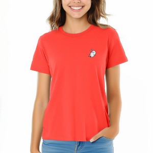 DALIX Heartly Ghost Embroidered Soft Cotton Short Sleeve T Shirt Womens - 1 of 4