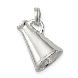 Black Bow Jewelry Sterling Silver 3D Polished Megaphone Charm - 1 of 4