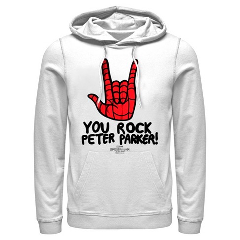 Men's Marvel Spider-Man: No Way Home You Rock Peter Parker Pull Over Hoodie  - White - 2X Large