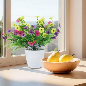 24 PCS Artificial Eucalyptus Violet Flowers with 6 PCS Fern Leaves,Real Touch Fake Flowers,UV Resistant Silk Flowers for Garden, Wedding, Home Decor - 1 of 4