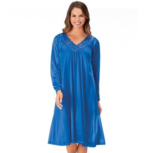 Collections Etc Long Sleeve Tricot Gown - 1 of 4