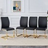 CAVINAS Modern Luxury Simple Arch Chair, PU High Resilience Dining Chair with Crazy Horse Texture and Arched Metal Leg - 2 of 4