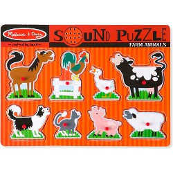 Melissa & Doug Zoo Animals Sound Effects Puzzle 8 Wooden Pegs Ages 2 Years for sale online 
