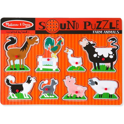 Melissa & Doug  Farm Animals Sound Puzzle 9 Pieces Toys 