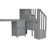 NicBex Twin Size Bunk Bed with Desk Loft Bed Pine Bed Frame with Drawers, Storage Stairs and Full Length Guardrail, No Box Spring Required - 4 of 4