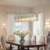 KTMBDW Crystal Chandelier Modern Round/Rectangular Pendant Light Fixture for Dining Room Kitchen Island Chrome - 4 of 4