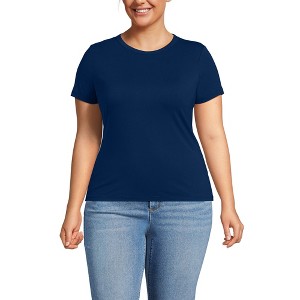 Lands' End Women's Petite Short Sleeve Cooling Crew Neck T-Shirt - 1 of 3