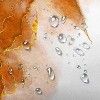 LunaLulinlk Orange and Gold Marble Shower Curtain - 3 of 4