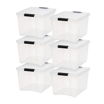 Iris Usa 5pack 3gal Heavy Duty Plastic Storage Bins With Durable Lid And  Secure Latching Buckles, Orange : Target