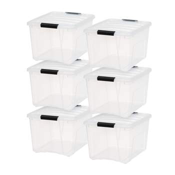 IRIS USA Plastic Storage Bins with Lids and Secure Latching Buckles