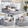 Okak Modern Oversized Velvet Floor Sofa Futon Couch with Soft Pillows,Comfy Lounge Sleeper Sofa for Living Room,Apartment - 4 of 4