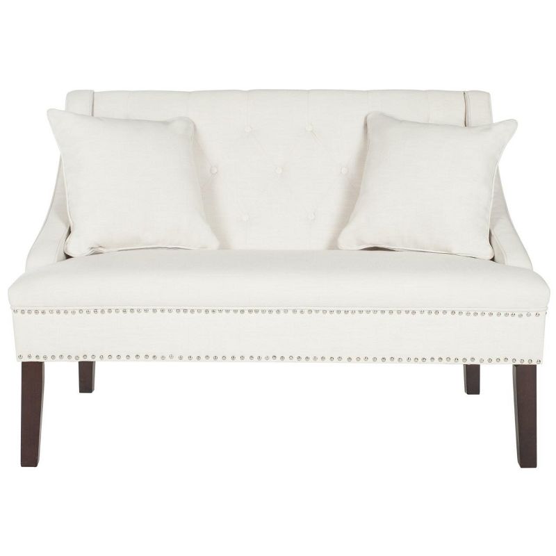 Zoey Settee with Silver Nailheads  - Safavieh, 1 of 9