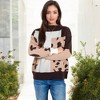 Anna-Kaci Women's Color Block Knit Sweater with Animal Print - 3 of 4