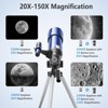 SKONYON Telescope 80mm Aperture 500mm Portable Astronomical Refracting Telescopes with 20-150X Magnification and Complete Accessories - 3 of 4