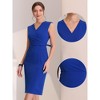 INSPIRE CHIC Women's Sleeveless V Neck Business Office Belt Pencil Dresses - 2 of 4