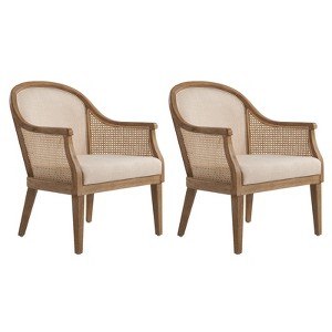 Gordon Farmhouse Rattan Solid Wood Armchair Set of 2| HULALA HOME - 1 of 4