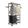 Clothes Rack Steel and Non-woven Fabric 34.3"x17.3"x62.2" Black - 4 of 4