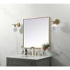 Elegant Lighting Metal Frame Square Mirror 24 inch in Brass - 3 of 4