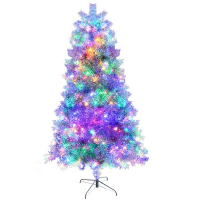 Racxily 7.4ft Pre-Lit Artificial Christmas Tree, 400 LED Lights with 11 Modes & 1200 Tips, Metal Stand for Indoor/Outdoor