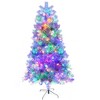 ORRD 4ft Pre-Lit Silver Artificial Christmas Tree with 150 LED Lights, 11 Modes Hinged PVC Tree for Indoor Outdoor Decor - 3 of 4