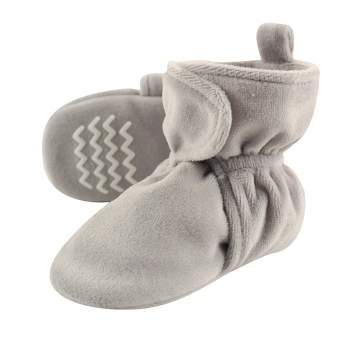 Hudson Baby Baby and Toddler Cozy Velour Booties, Heather Gray