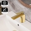 PAGED Bathroom Faucets Single Hole Bathroom Sink Faucet Deck-Mounted Vanity Basin Faucet with Pop Up Drain and Water Supply Hose - 3 of 4